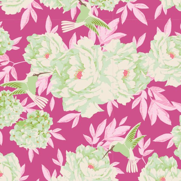 TELA TILDA LEMONTREE - HUMMINGBIRD MORADO