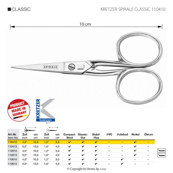TIJERA SPIRALE CLASSIC 10CM METALICA