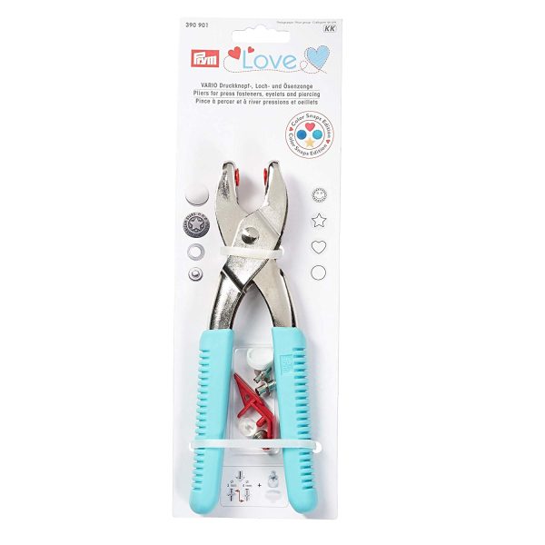 TENAZA PRYM LOVE PARA PONER SNAPS/AGUJERO TURQUESA