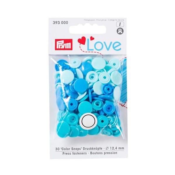 SNAPS PRYM COLORES 12.4MM X30 TONOS AZULES P.LOVE