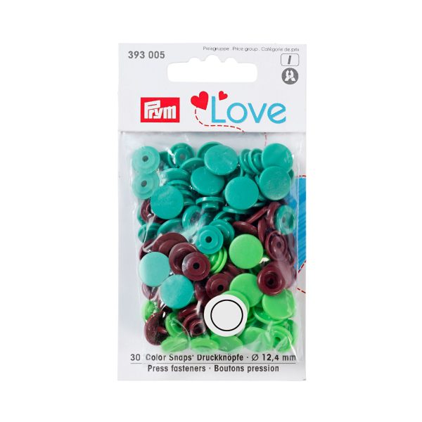 SNAPS PRYM COLORES 12.4MM X30 VER/VER.CL/MARR P.LO