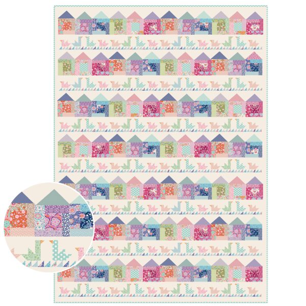 PATRON QUILT PAJAROS EN EL ESTANQUE BirdPond 130X1