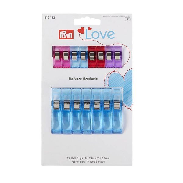 CLIPS FANTASIA PARA TELAS 2.6+5.5CM (x15Uds.) PRYM