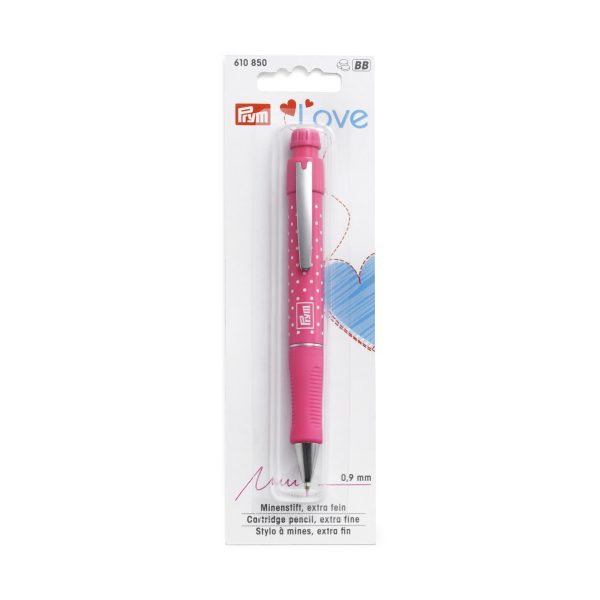PORTAMINAS PRYM LOVE ROSA MINA 0,9mm + 2 MINAS ROS