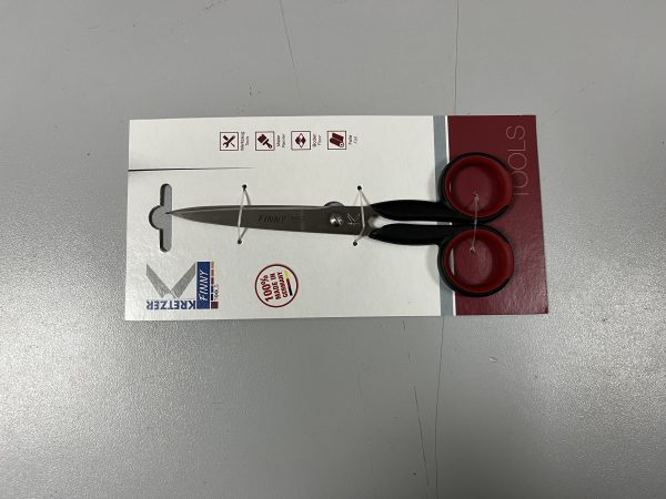 TIJERA FINNY TOOLS 15CM MICROSERRADA 1 HOJA ROJA