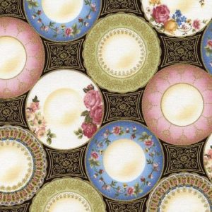 TELA TIMELESS TREASURES - TOSSED TEAPOTS -- nla