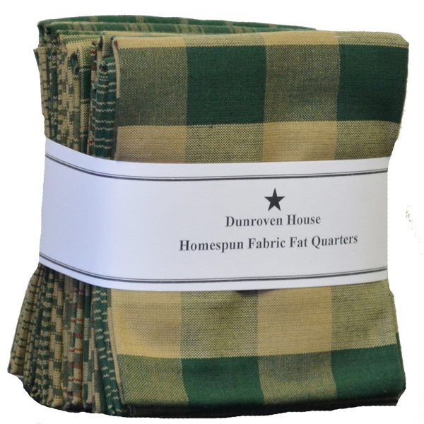 PACK 12 FAT QUARTERS DUNROVEN HOUSE - GREEN