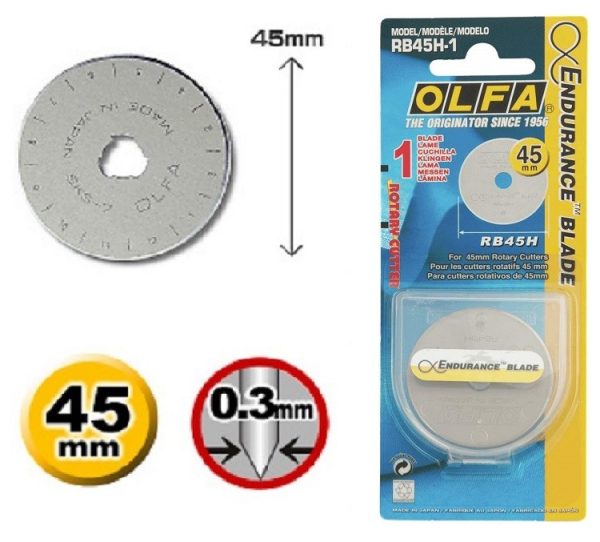 RECAMBIO CUCHILLA CUTER OLFA 45MM X1 ALTA RESISTEN - Image 2
